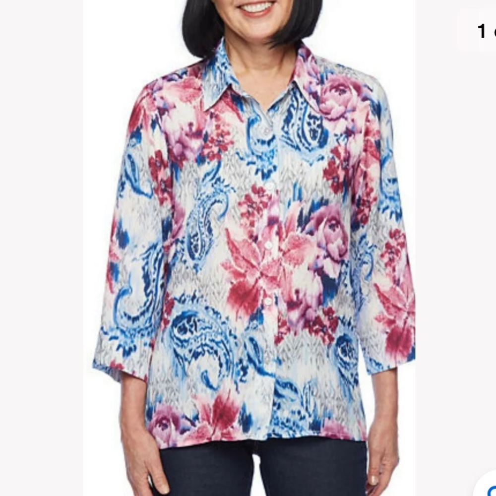 Alfred dunner Classics 3/4 Sleeve Blouse S XL